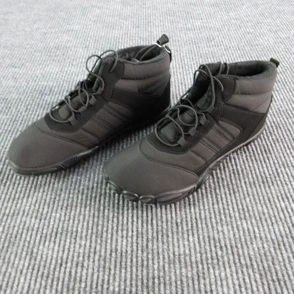HIKE FOOTWEAR Snow Boots 43 Mens Size 9.5 Black Insulated Faux Fur Lined NWT